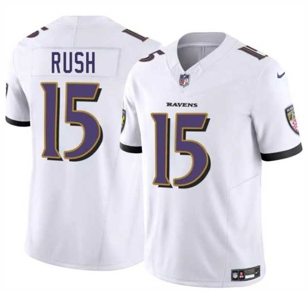 Men & Women & Youth Baltimore Ravens #15 Cooper Rush White 2025 F.U.S.E. Vapor Limited Jersey->atlanta falcons->NFL Jersey